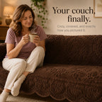 Plush Non-Slip Sofa Cover with Embossed Botanical Texture