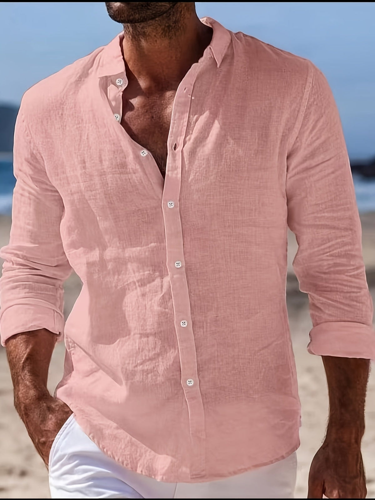 Men's Lightweight Casual Shirt – Relaxed Fit Long Sleeve