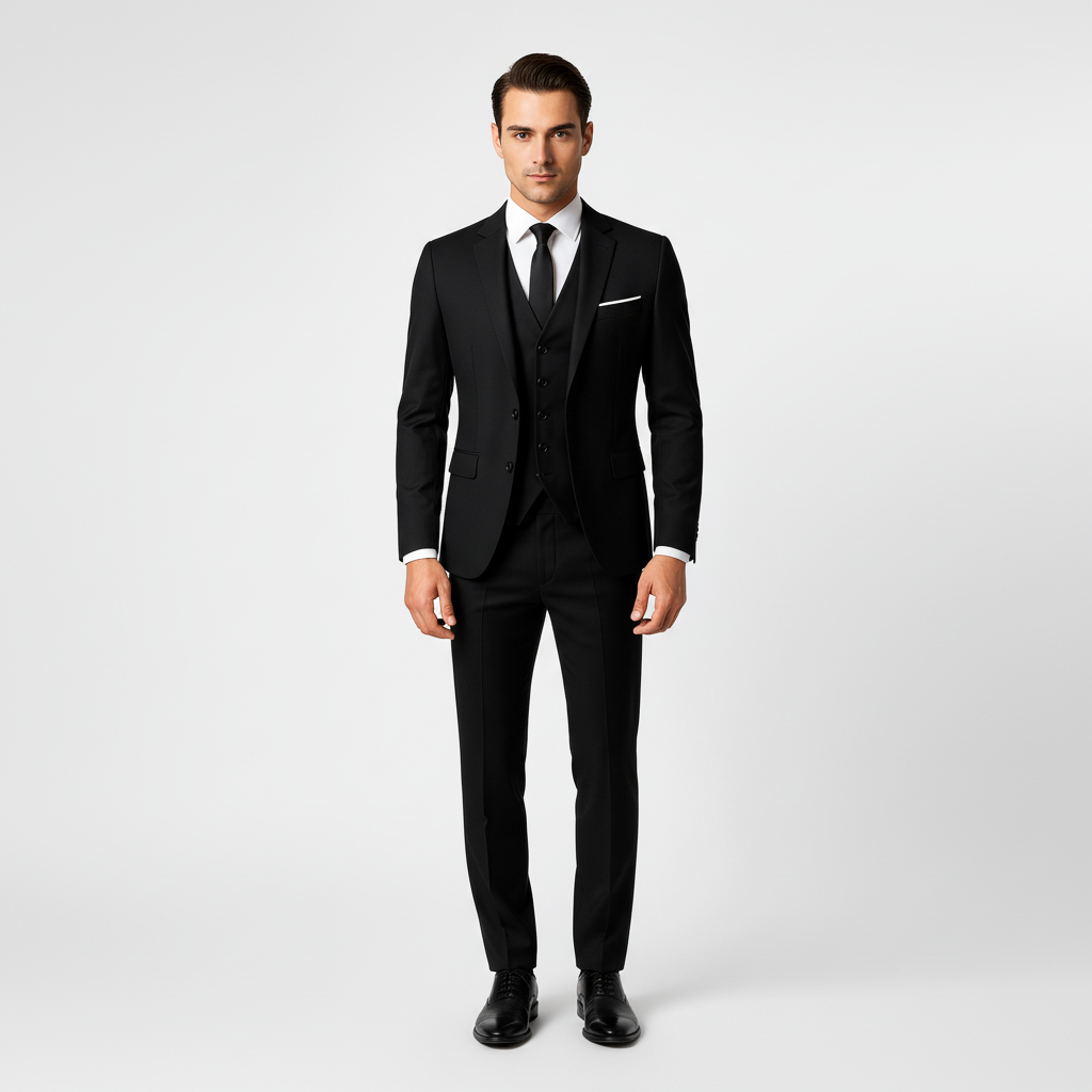 Men's 3-Piece Suit with Waistcoat - Blazer, Vest & Trousers