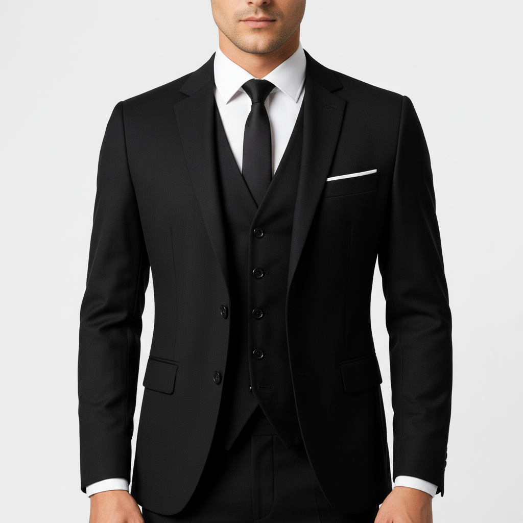 Men's 3-Piece Suit with Waistcoat - Blazer, Vest & Trousers