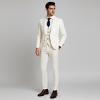 Men's 3-Piece Suit with Waistcoat - Blazer, Vest & Trousers
