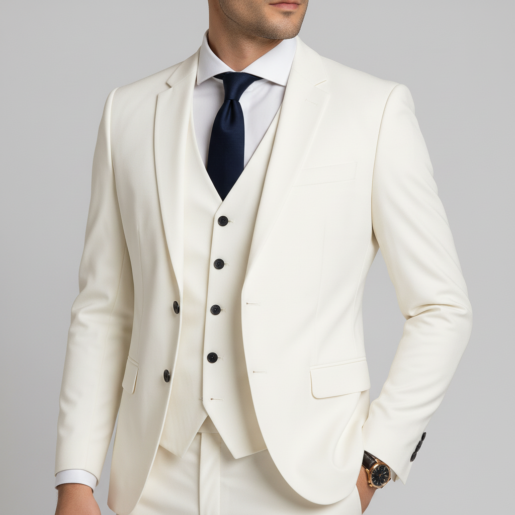 Men's 3-Piece Suit with Waistcoat - Blazer, Vest & Trousers
