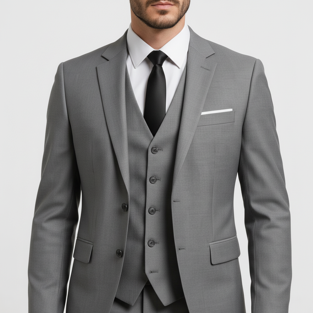 Men's 3-Piece Suit with Waistcoat - Blazer, Vest & Trousers