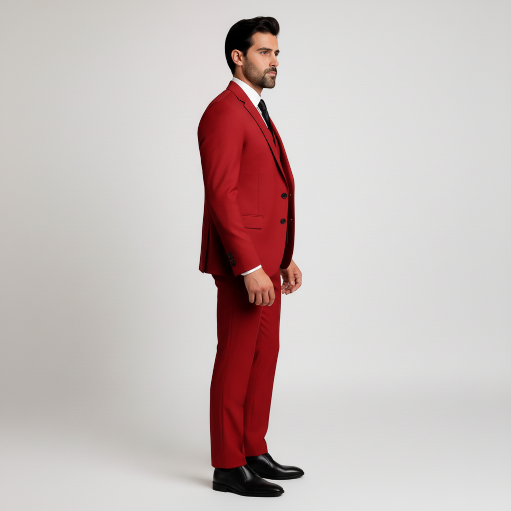 Men's 3-Piece Suit with Waistcoat - Blazer, Vest & Trousers