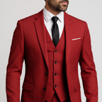 Men's 3-Piece Suit with Waistcoat - Blazer, Vest & Trousers