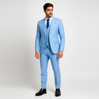 Men's 3-Piece Suit with Waistcoat - Blazer, Vest & Trousers