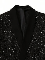 Men's Black Glitter Suit - Blazer and Trousers Set