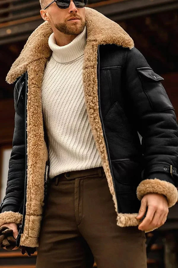Men's Fleece Jacket Casual Fit Soft Warm Zip Coat