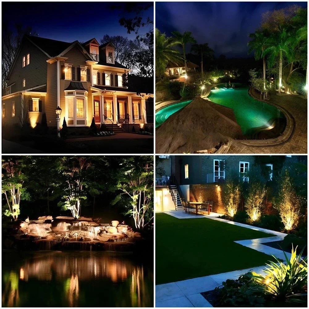 Solar Garden Spotlights with Dusk Sensor, Waterproof Outdoor Lights