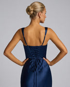 Women's Sleeveless Sequin Maxi Dress - Black Tie Evening Gown