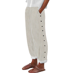 Women's Wide Leg Trousers with Vertical Pinstripe Detail