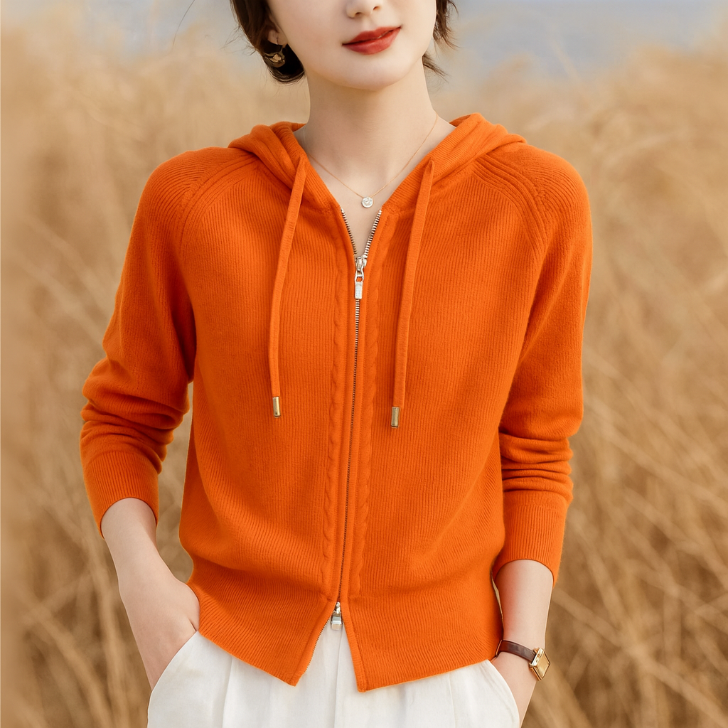 Women's Loft Knit Zip Hoodie - Cotton-Rich Raglan Sleeve