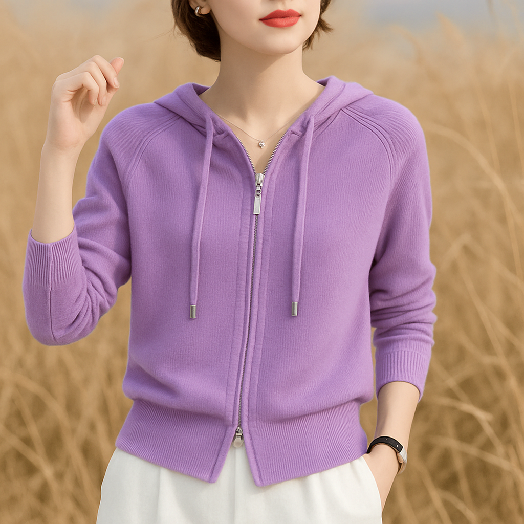 Women's Loft Knit Zip Hoodie - Cotton-Rich Raglan Sleeve