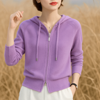 Women's Loft Knit Zip Hoodie - Cotton-Rich Raglan Sleeve