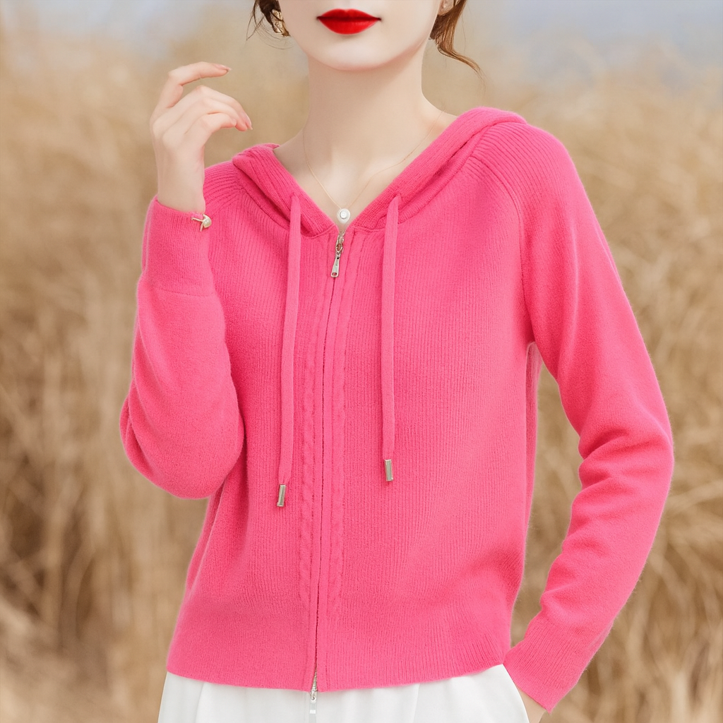 Women's Loft Knit Zip Hoodie - Cotton-Rich Raglan Sleeve
