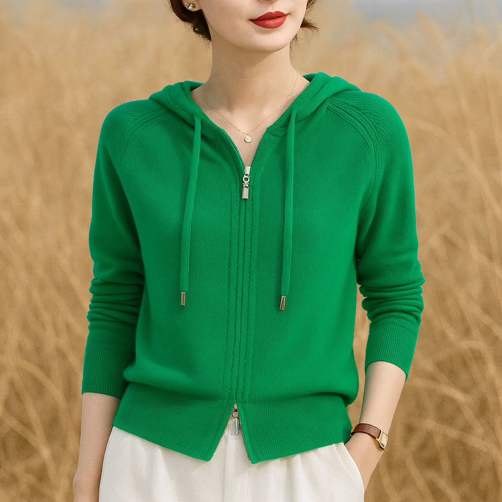 Women's Loft Knit Zip Hoodie - Cotton-Rich Raglan Sleeve