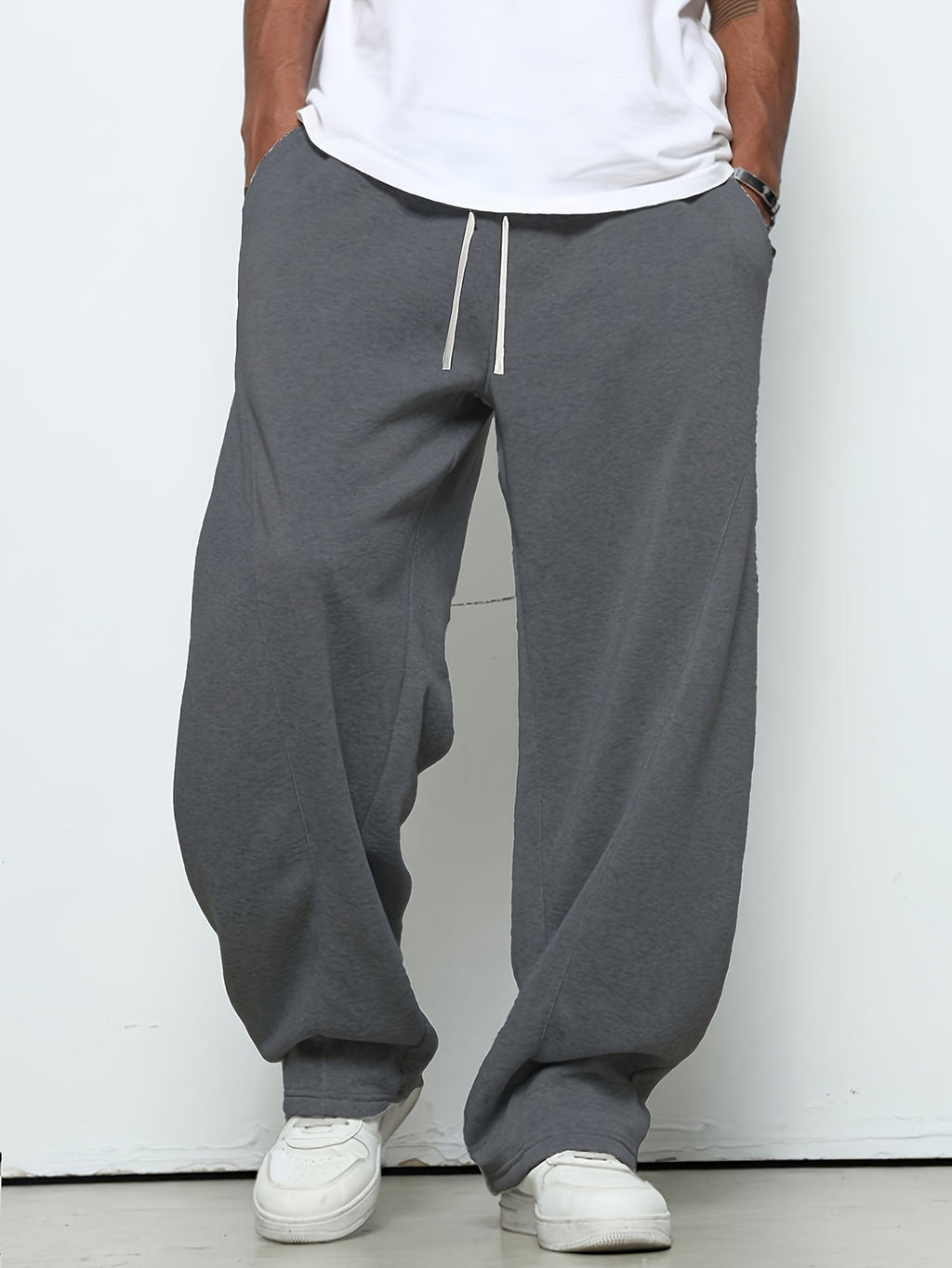 Jogginghose Herren mit weiten Beinen - dunkel-grau