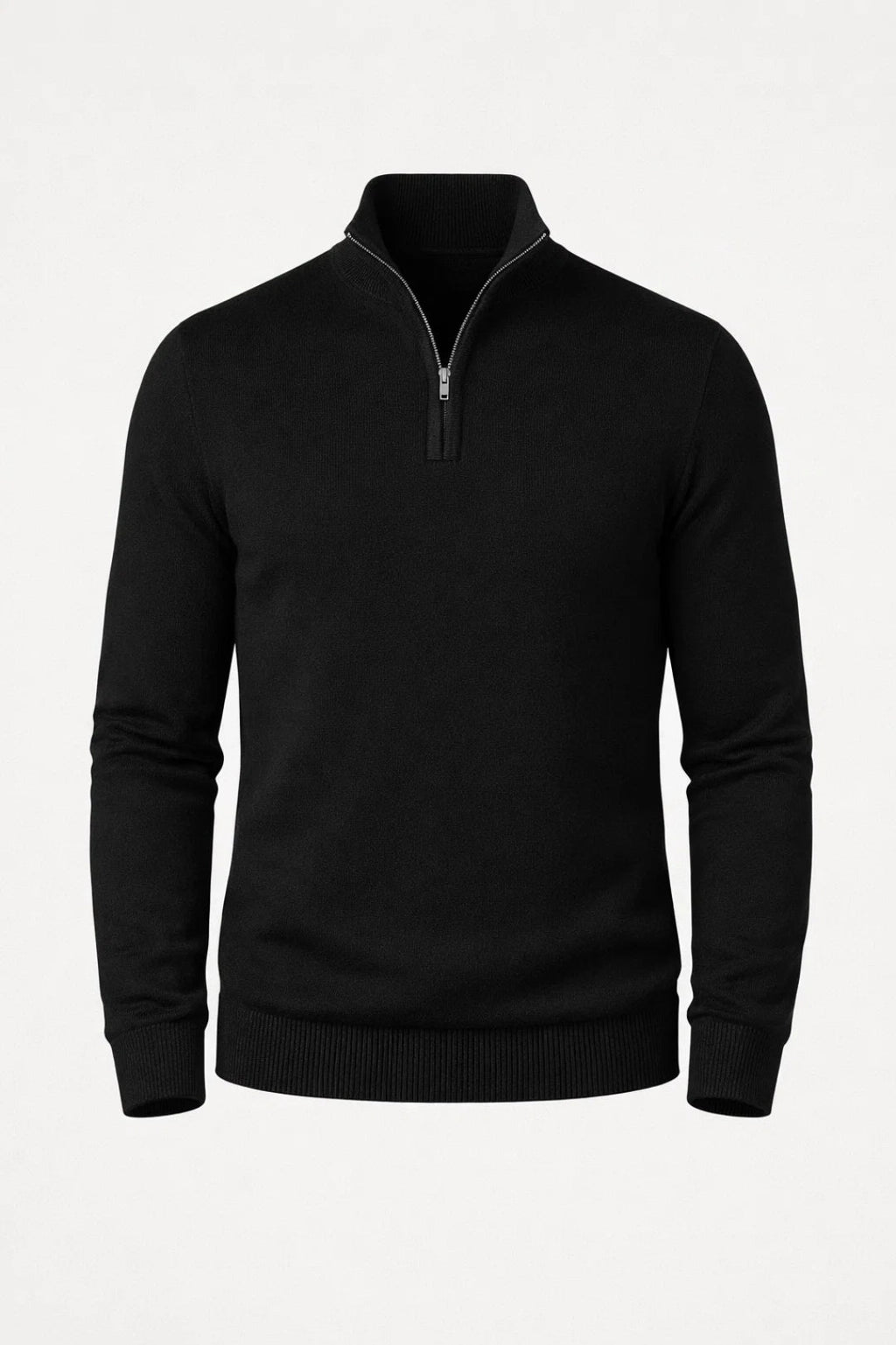 Men's 1/4 Zip Jumper Slim Fit Long Sleeve Pullover