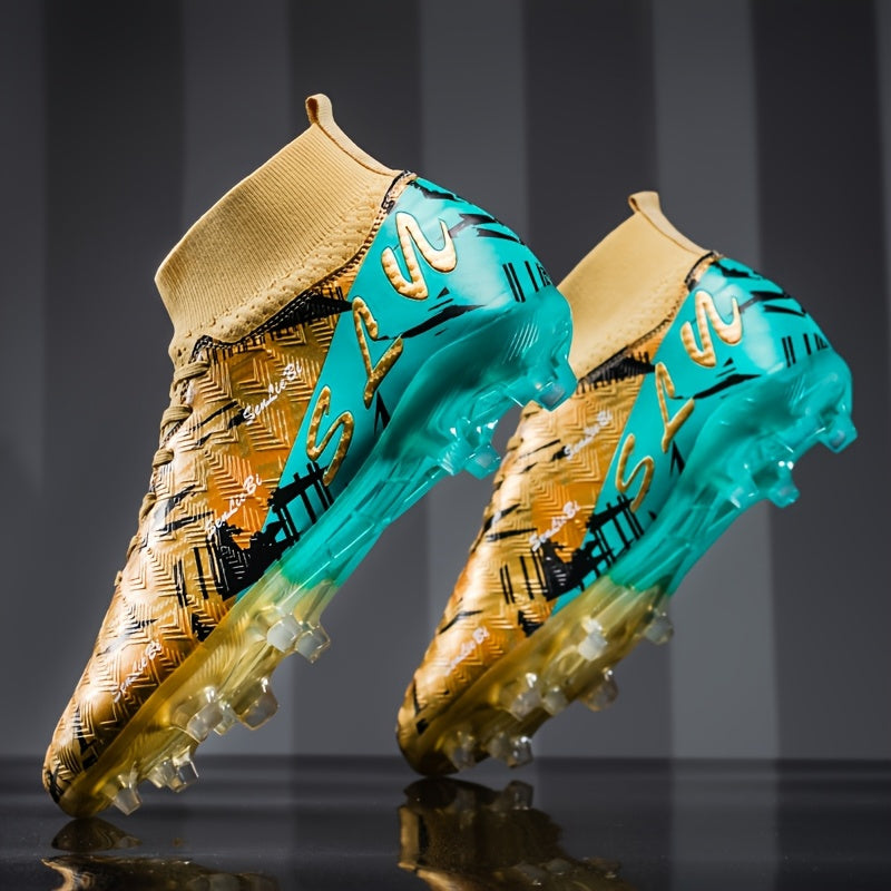Men's Football Boots High-Top Studs - Wide Fit Synthetic Upper