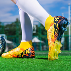 Men's Football Boots High-Top Studs - Wide Fit Synthetic Upper