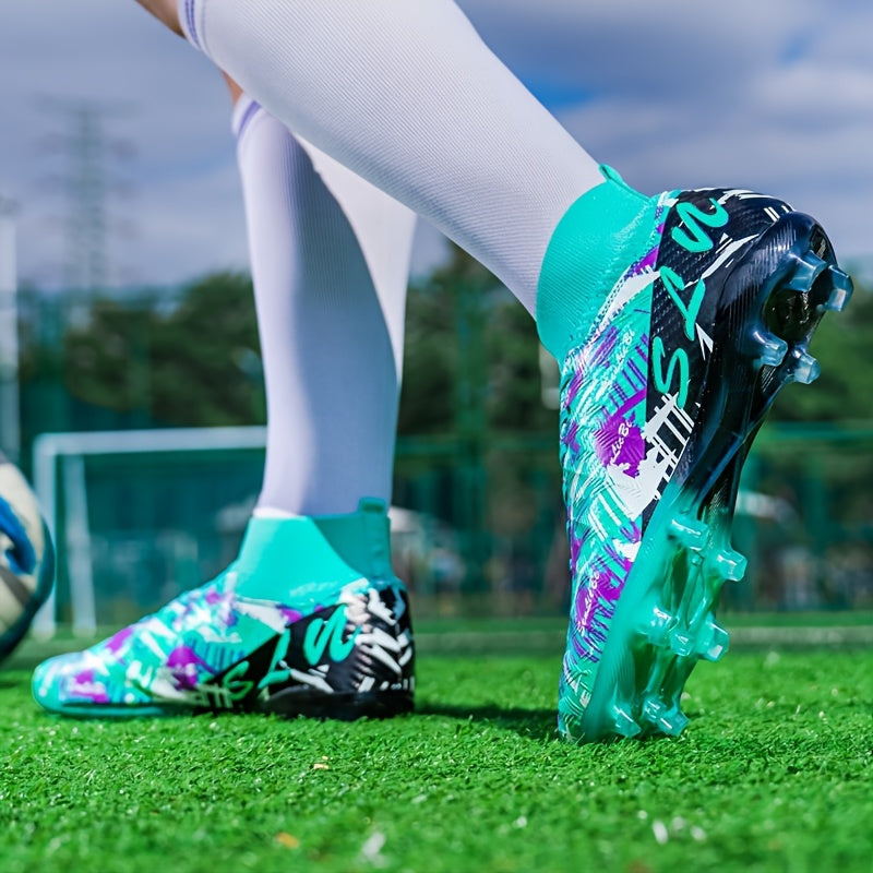 Men's Football Boots High-Top Studs - Wide Fit Synthetic Upper