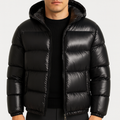 Men's Hooded Quilted Winter Jacket - Padded Puffer Coat