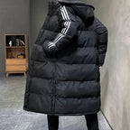 Men's Long Parka Jacket - Windproof Warm Winter Coat with Hood