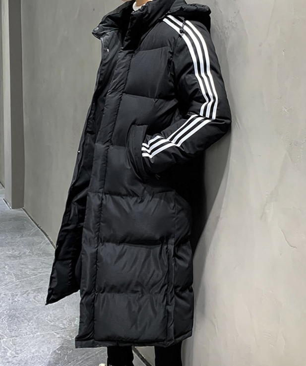Men's Long Parka Jacket - Windproof Warm Winter Coat with Hood
