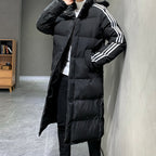 Men's Long Parka Jacket - Windproof Warm Winter Coat with Hood