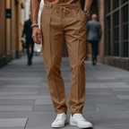 Men's Tapered Trousers with Elastic Waistband - Smart Casual Pants