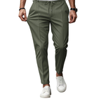 Men's Tapered Trousers with Elastic Waistband - Smart Casual Pants