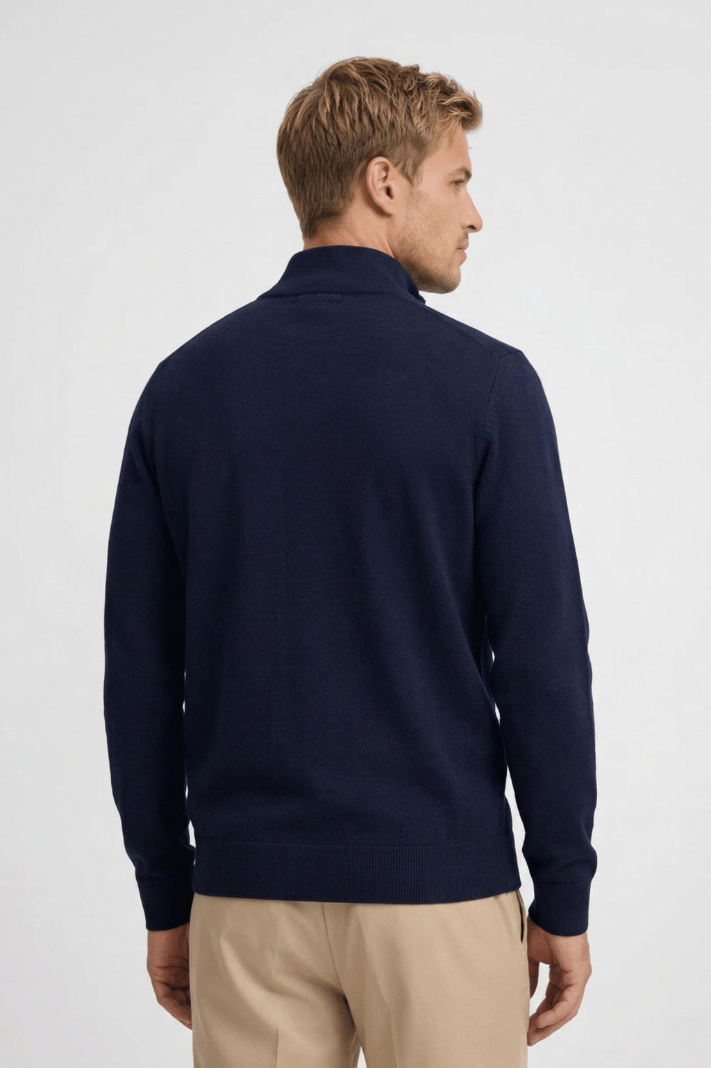 Men's 1/4 Zip Jumper Slim Fit Long Sleeve Pullover