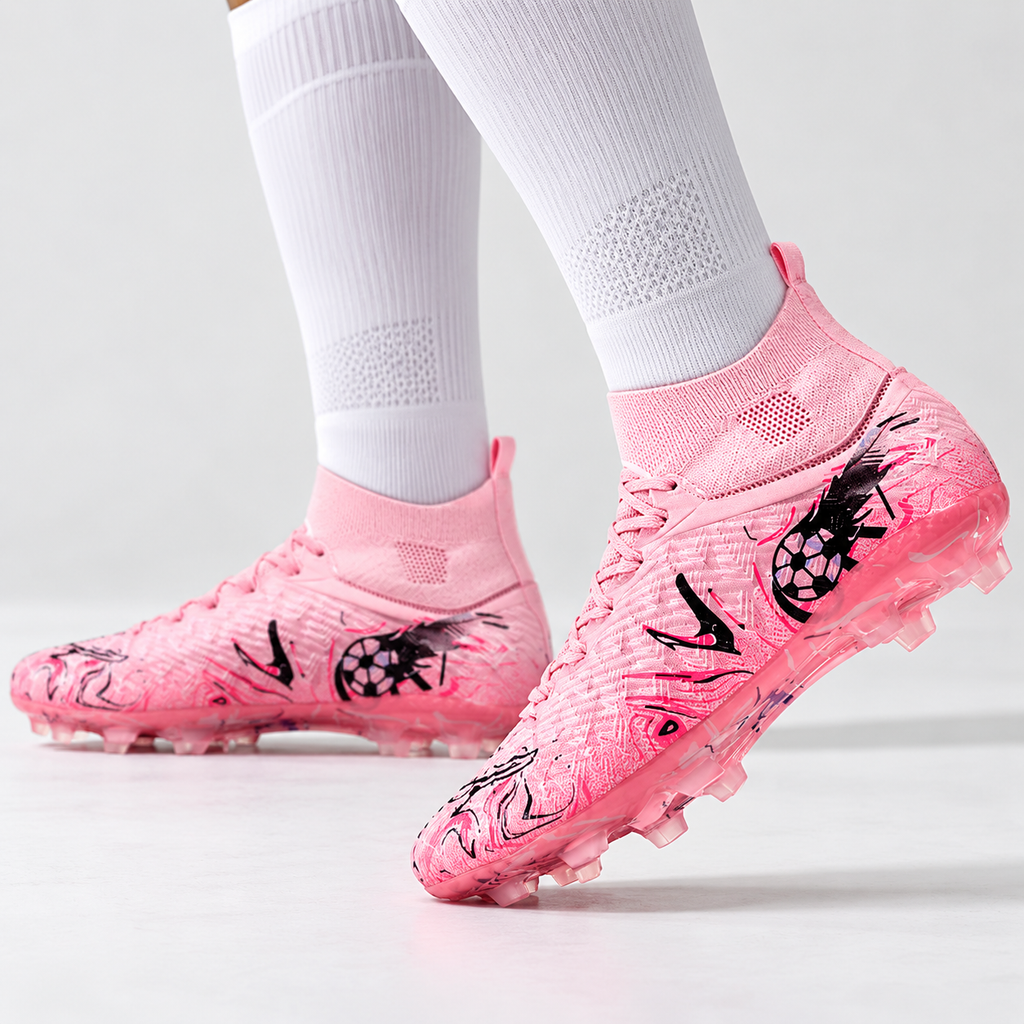 Men's Football Boots High-Top Studs - Wide Fit Synthetic Upper