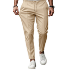 Men's Tapered Trousers with Elastic Waistband - Smart Casual Pants