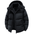 Men's Padded Winter Jacket with Hood - Quilted Outdoor Coat
