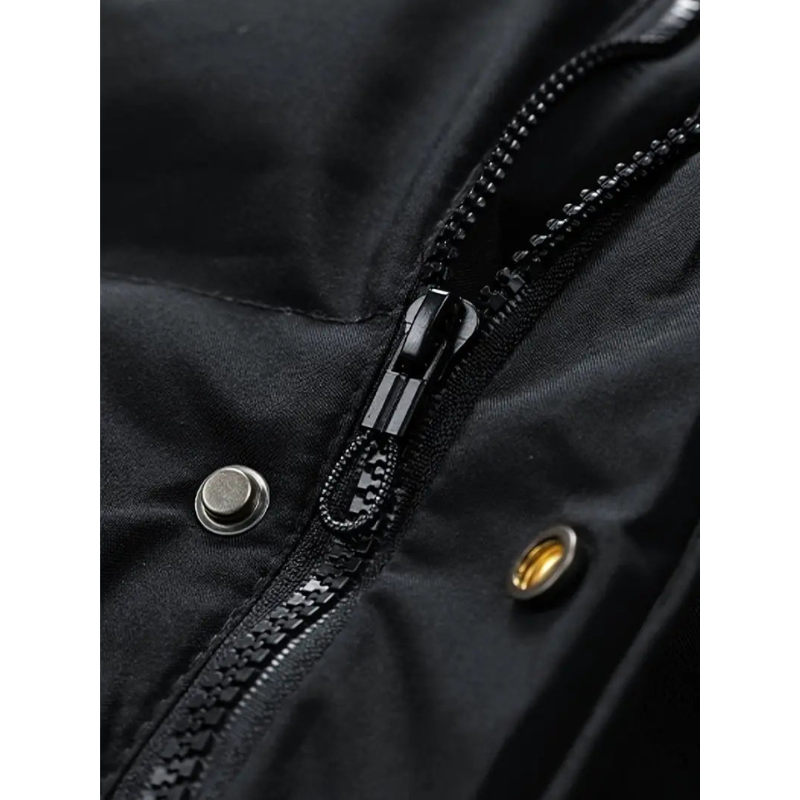 Men's Long Puffer Jacket – Hooded Down-Style Winter Coat