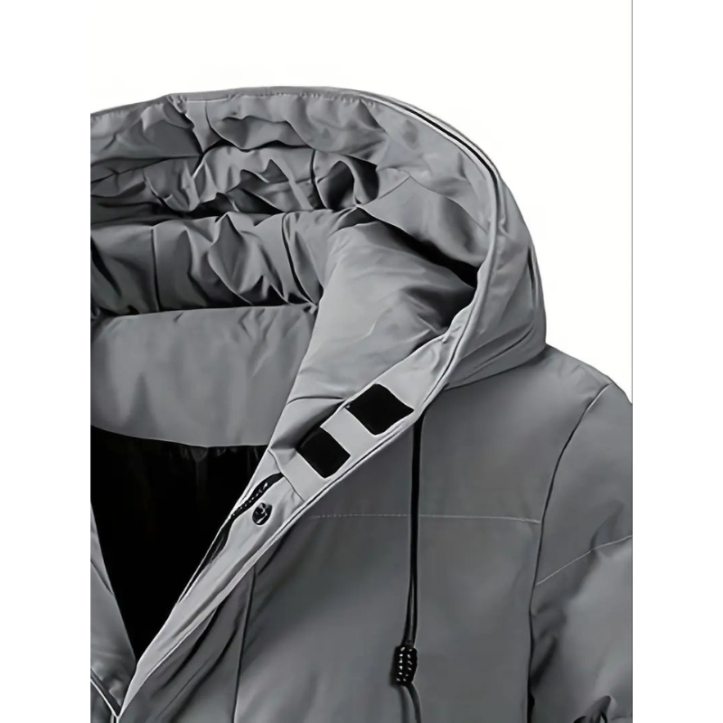 Men's Long Puffer Jacket – Hooded Down-Style Winter Coat