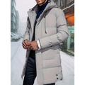 Men's Long Puffer Jacket – Hooded Down-Style Winter Coat