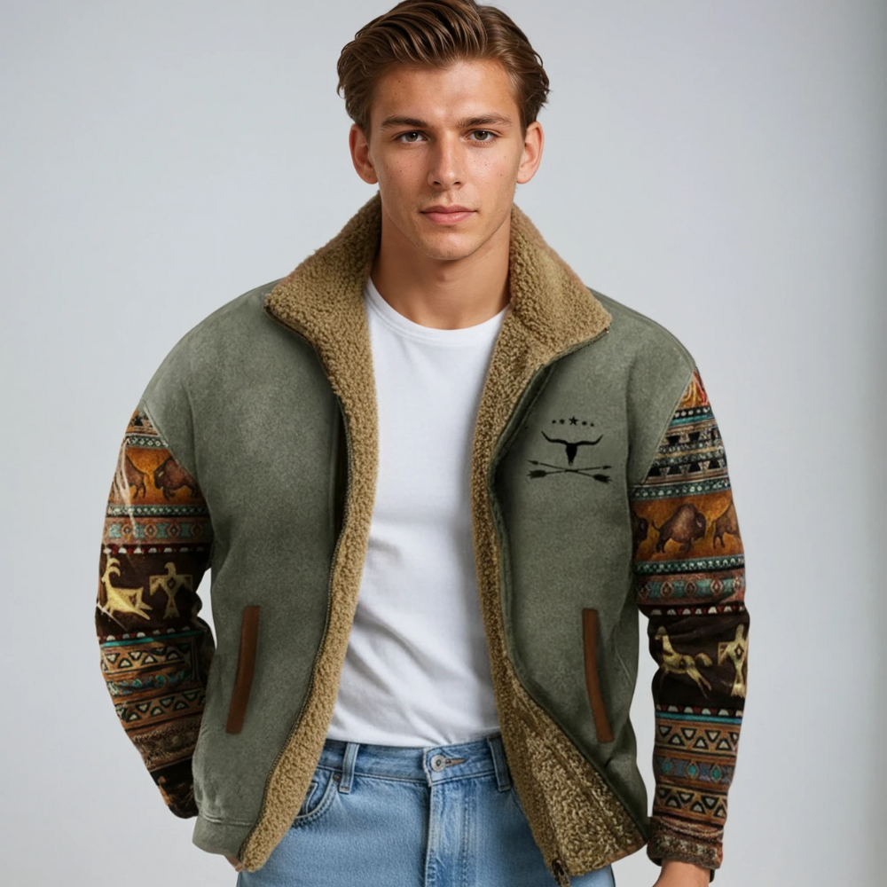 Men's Winter Jacket Vintage Design Warm Lined Coat