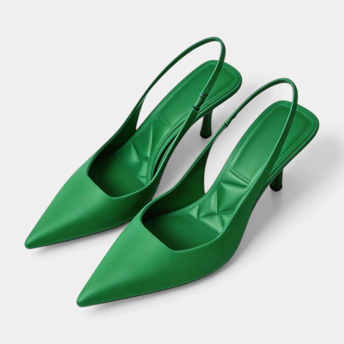 Women's Pointed Toe Slingback High Heels in Linen