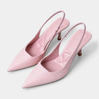 Women's Pointed Toe Slingback High Heels in Linen
