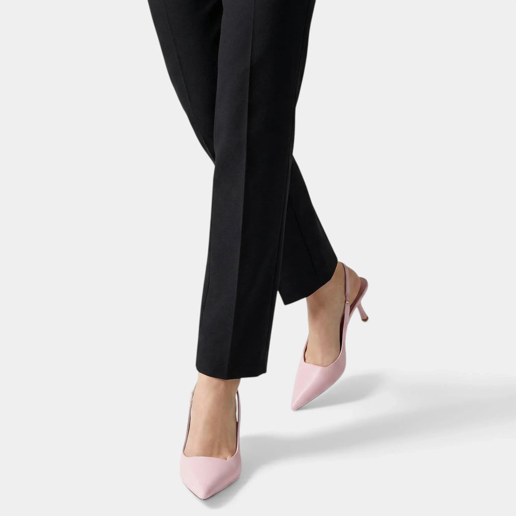 Women's Pointed Toe Slingback High Heels in Linen