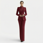 Women's Tailored Blazer Suit Set - Jacket and Trousers