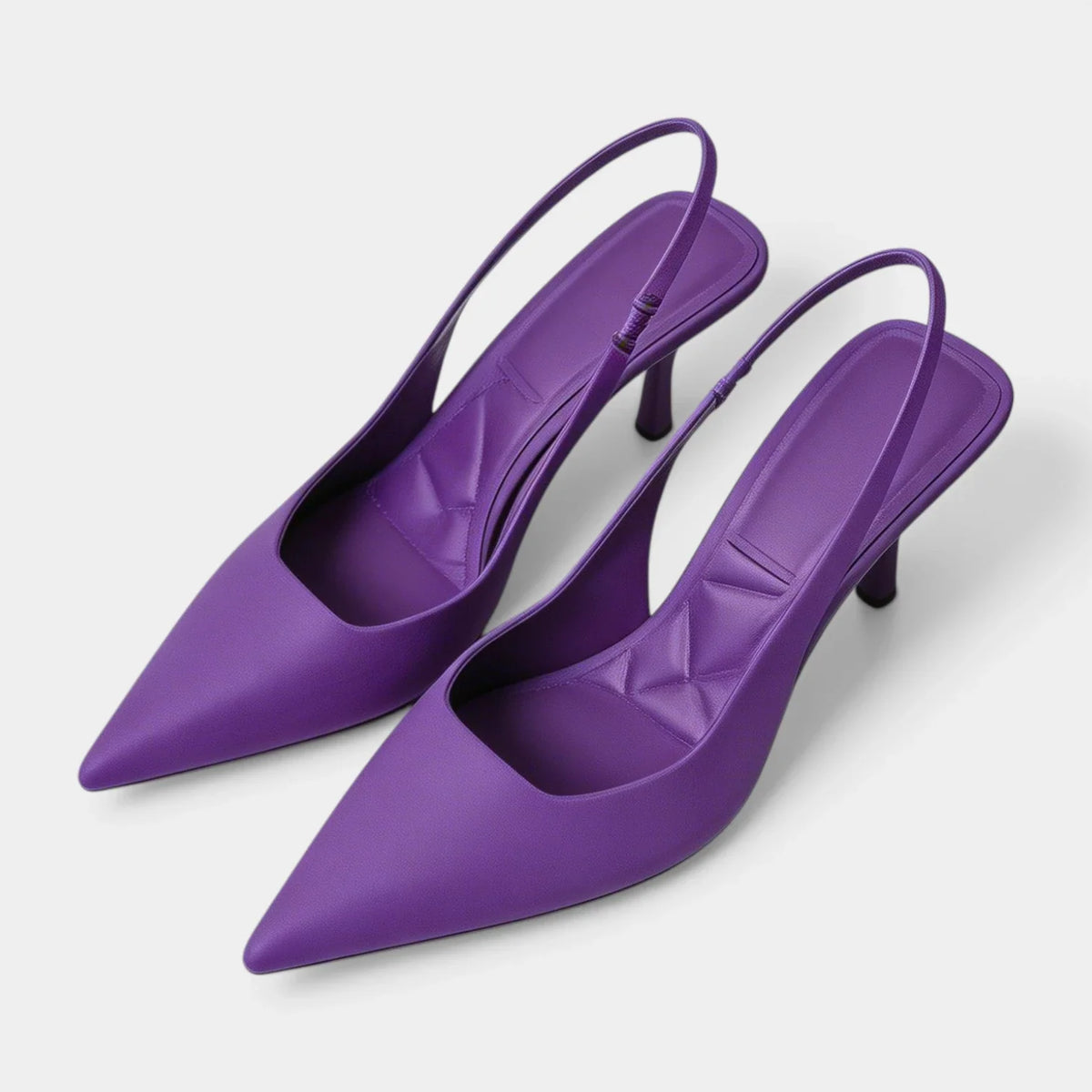 Women's Pointed Toe Slingback High Heels in Linen