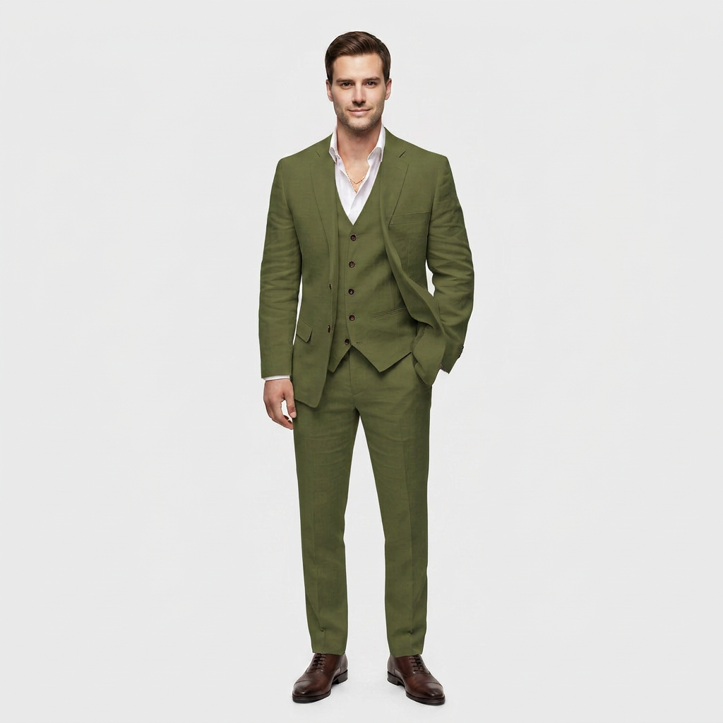 Women's Three-Piece Suit Set – Double-Breasted Blazer, Waistcoat & Trousers