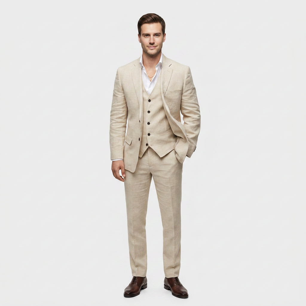 Women's Three-Piece Suit Set – Double-Breasted Blazer, Waistcoat & Trousers