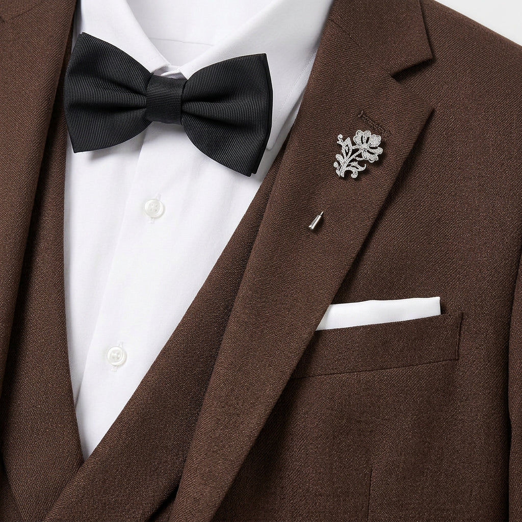 Men's 3-Piece Suit Single-Breasted Blazer with Double-Breasted Waistcoat