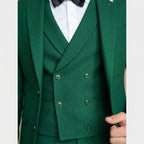 Men's 3-Piece Suit Single-Breasted Blazer with Double-Breasted Waistcoat