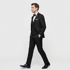 Men's 3-Piece Suit Single-Breasted Blazer with Double-Breasted Waistcoat