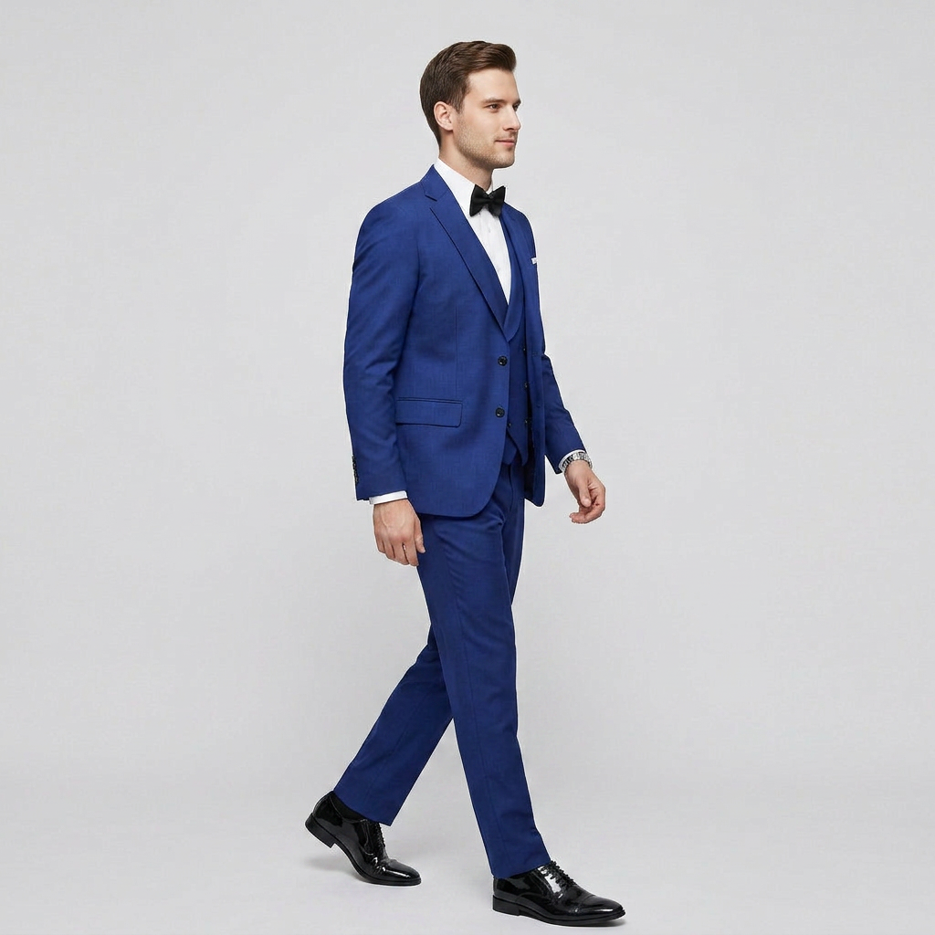 Men's 3-Piece Suit Single-Breasted Blazer with Double-Breasted Waistcoat